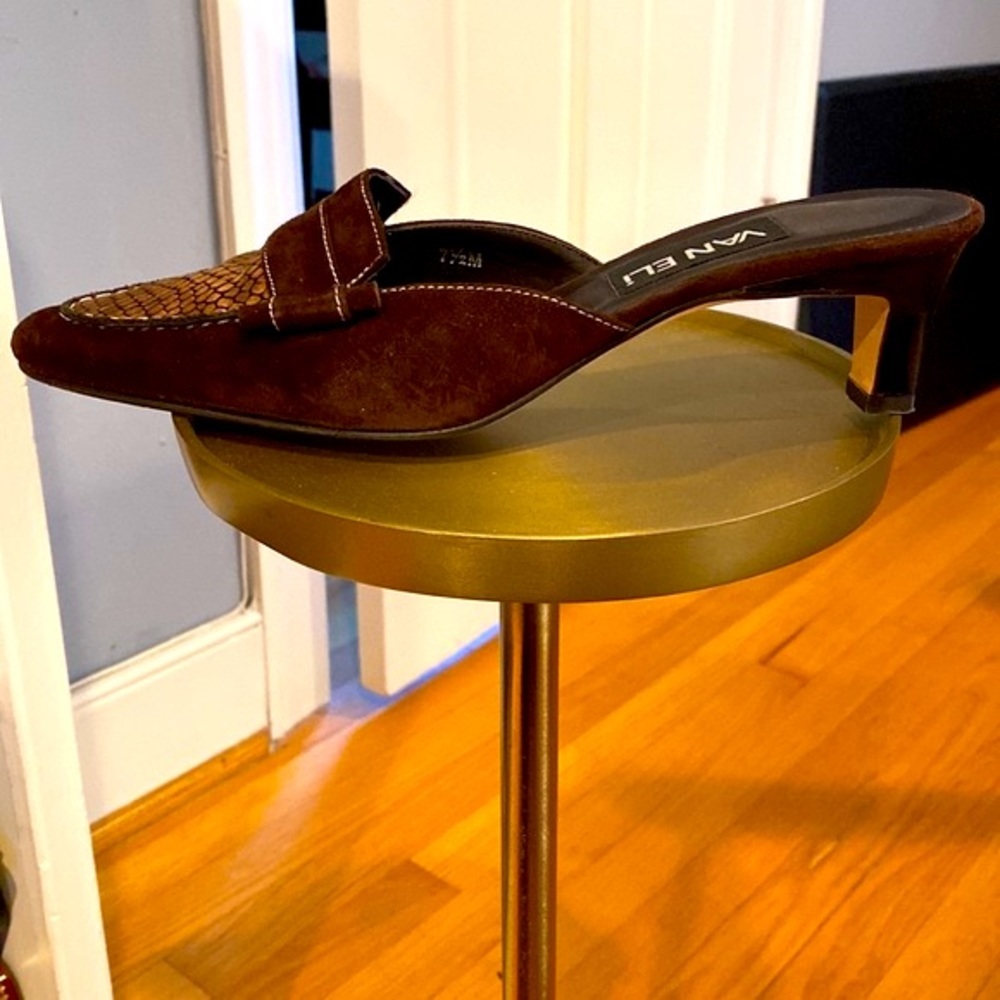 VINTAGE VAN ELI HEELED MULES